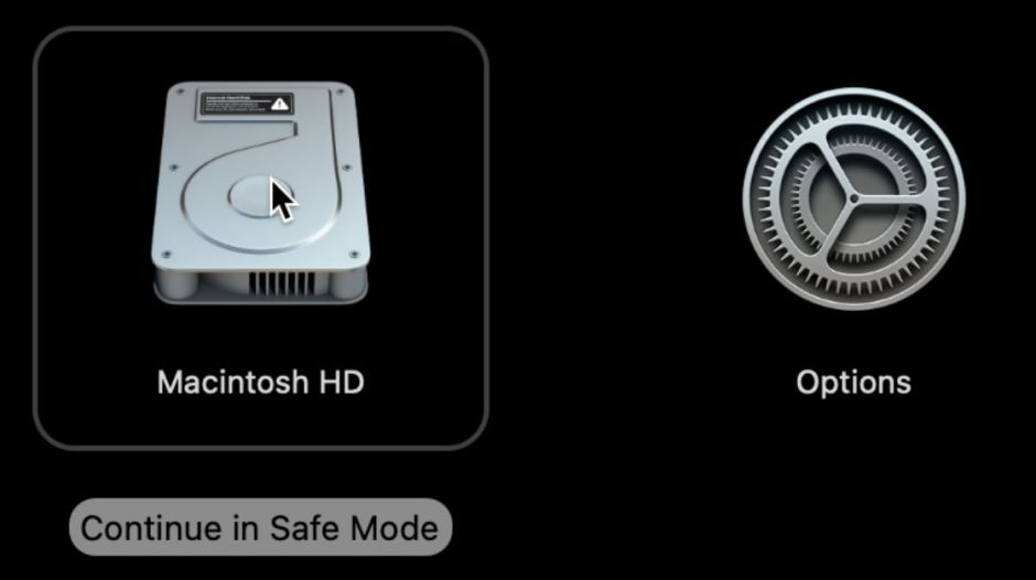 Login screen σε Safe Mode – κόκκινη ένδειξη «Safe Boot» πάνω δεξιά